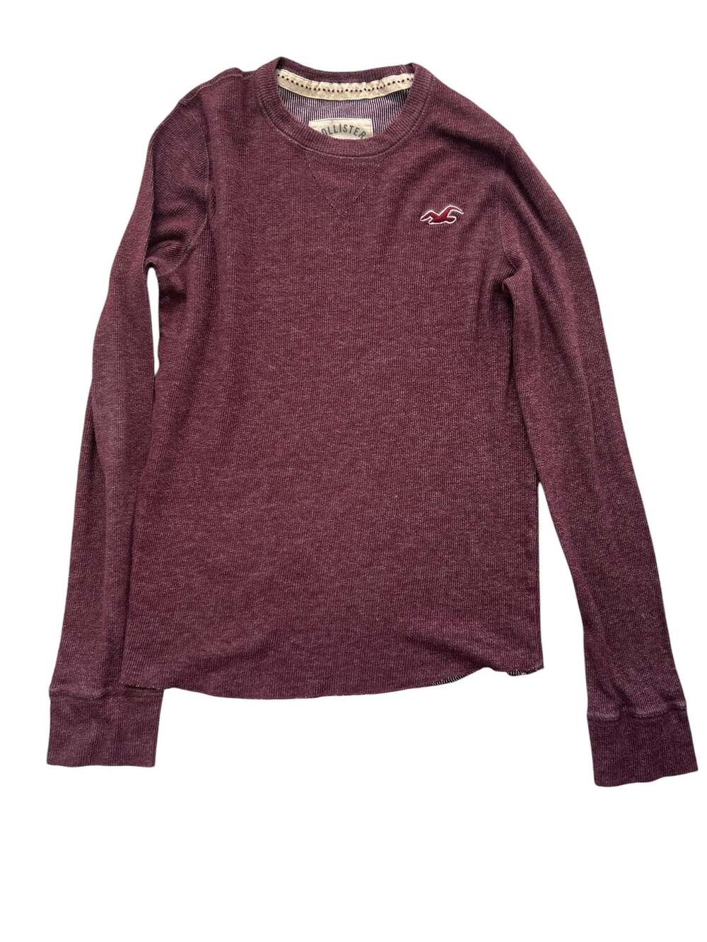 Hollister California Thermal Waffle Knit Long Sleeve Crew Neck Shirt